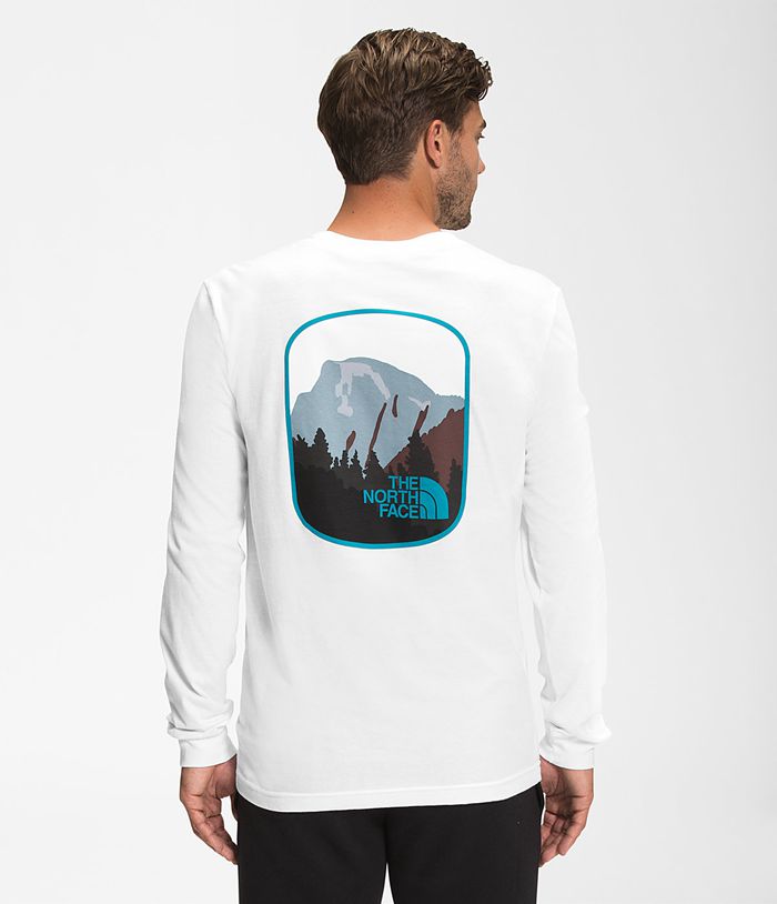 Camiseta The North Face Hombre Manga Larga Parks Blancas - Peru 64701BNEC